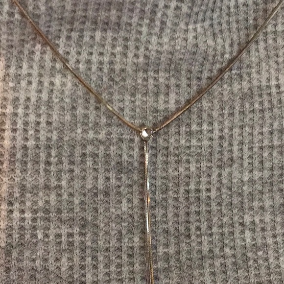 Sterling silver and CZ lariat style necklace - Picture 2 of 4